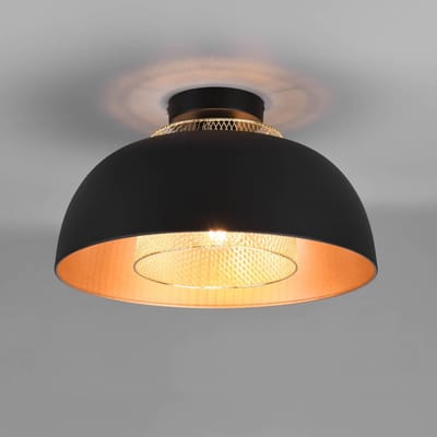 Reality Leuchten Plafondlamp Punch, zwart/goud, Ø 35 cm