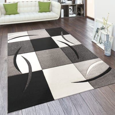 Paco Home Vloerkleed Woonkamer In Versch. Kleuren En Afmetingen Ruitpatroon Strepen 3D-Design Korte Pool 120x170 cm