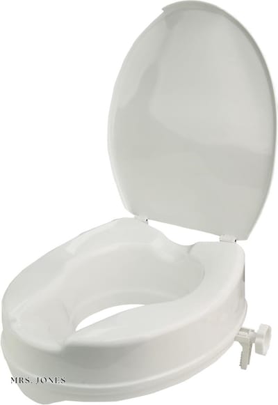 Mrs. Jones Toiletverhoger met hygiënische uitsparing 10 cm - wit - verhoogd toiletzitje Toiletverhoger