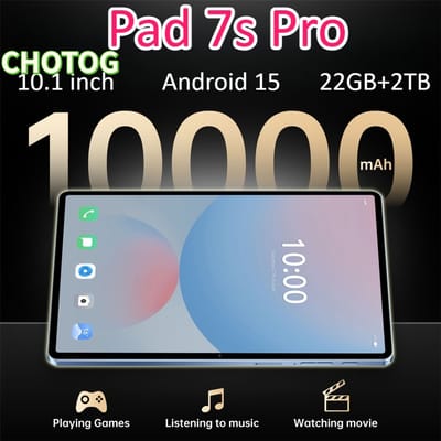 CHOTOG 10.1 HD Tablets Pad 7s Pro Tablet 5G Dual SIM-kaart Kinder Tablet Origineel 10000mAh Globale Versie Tablet Android 15 5G Tablet PC