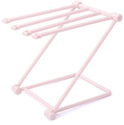 Rag Droogrek Houder, Thuis Keuken Vodden Opslag Multifunctioneel Rack Drogen Opvouwbare Vaatdoek Veeg Doeken Houder, Roze
