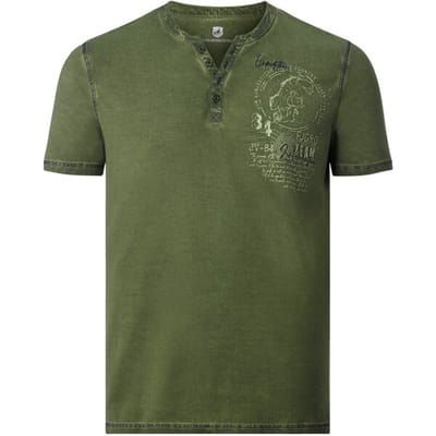 Jan Vanderstorm herren T-Shirt - 56/58 - olijf - Plus Size