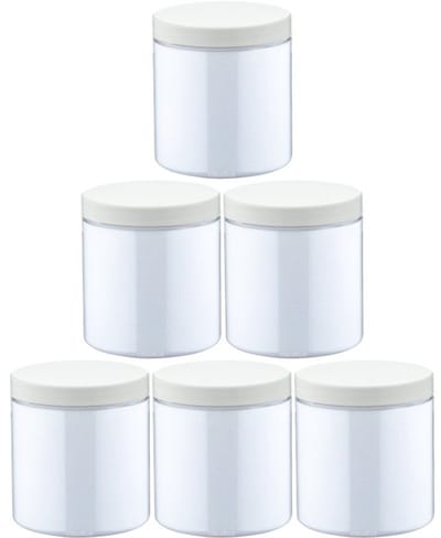Scrubzout Kokos 300 gram - Pot met witte deksel - set van 6 stuks - Hydraterende Lichaamsscrub
