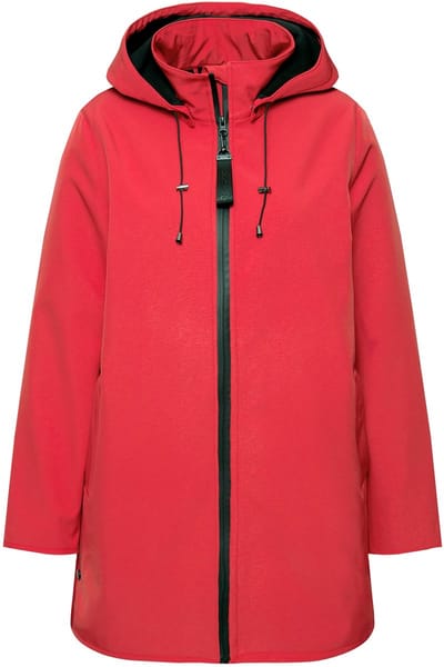 Ulla Popken - Dames - HYPRAR softshell jas fleece voering waterafstotend - Salsa - Maat 46+