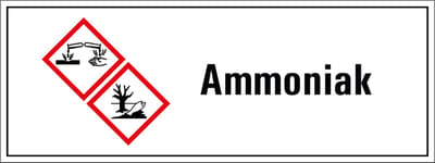 Ammoniak 2 GHS tekststicker 280 x 105 mm