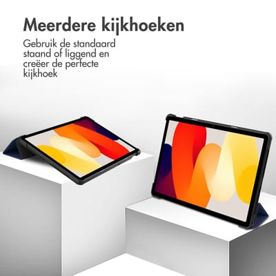 imoshion Tablet Hoes - Geschikt voor Xiaomi Redmi Pad SE - Trifold Bookcase - Donkerblauw