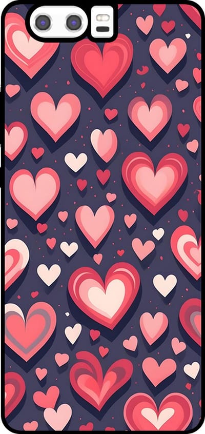 Smartphonica Telefoonhoesje Geschikt voor Huawei P10 met Hartjes Opdruk - TPU Backcover Case With Heart Design geschikt voor Huawei P10