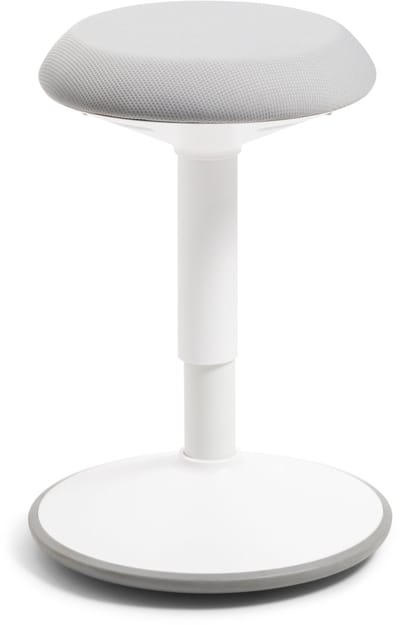 Wobblez® Savvy Wiebelkruk - in hoogte verstelbare bureaukruk van 40-60 cm - Grijze zitting Wit frame