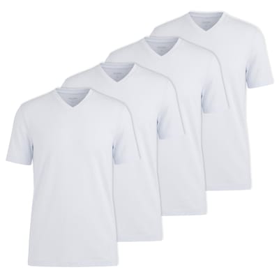 OLYMP T-shirt 4 Pack V Neck T-Shirt Verpakking van 4