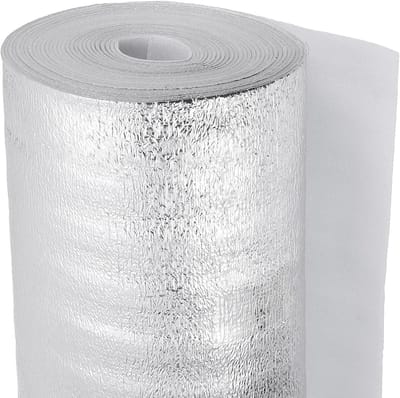 Reflecterende isolatiefolie - Warmte isolatie - Energie besparen - Dubbelzijdige folie - 60 cm breed - Zilver