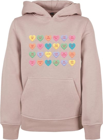 Mister Tee - Sweet Heart Candy Cropped Kinder hoodie/trui - Kids 134/140 - Roze