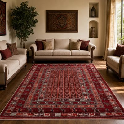 Muratap Artline taj oosters vloerkleed vintage handgeknoopte wol look- 400x500 cm