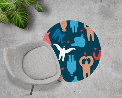 Coloray Vloerbeschermer - Menselijke liefde Stoel Mat - 100x100 cm - Veelkleurig Bureaustoelmat - Vloerbeschermer Vinyl - Mótif Bureaustoelmat - Ronde Mat - Abstracties Thema
