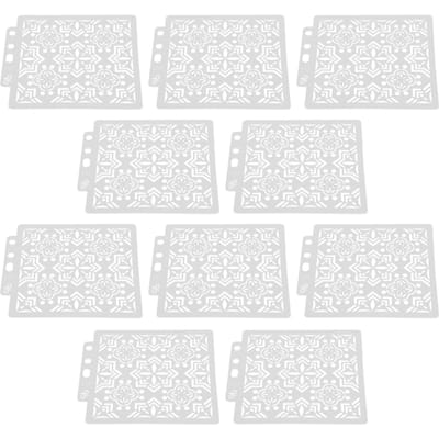 10 Stuks Mandala Sjabloon Schilderen Tekenen Sjablonen Herbruikbaar DIY Maken Mal Kunstbenodigdheden white