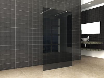 Wiesbaden Slim - Inloopdouche / Douchewand - 100x200 - Rookglas - Antikalk - 8mm Veiligheidsglas - Excl. Stabilisatiestang en Profielset