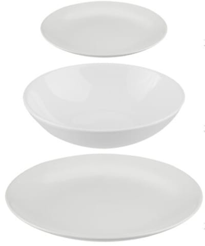 Secret de gourmet Servies set Colorama uni - 18-delig - wit - dinerservies - tafelservies - 6 personen