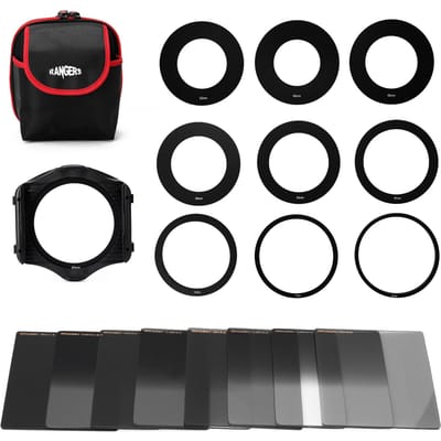 Kit de filtres carrés à densité neutre ND2 + 4 + 8 + 16, ensemble de filtres avec adaptateur d'anneau et support de filtre pour appareil photo multicolore