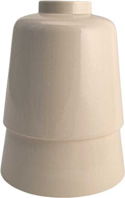 XLBoom Piled Vaas Crème Tall - ø24cm - 32,50cm hoogte - Keramische design vaas met gestapeld effect - Verkrijgbaar in Ruby | Cream | Dark Green - Tijdloze woondecoratie door Alain Gilles