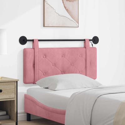 vidaXL - Hangend - hoofdbord - Met - LED-verlichting - Roze - Fluweel