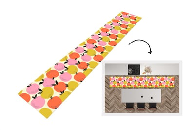 Keukenloper - Loper keuken - Sinaasappel - Zomer - Patronen - 300x50 cm - Keukenloper vinyl