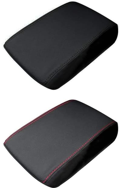 Allecto - Consolehoes - Bescherming armleuning - Zwart/rood - Microvezelleer - Geschikt voor Mazda CX5 - 2018-2022