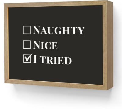 Wandlamp 40x30 cm - Oplaadbaar - Kerst - Zwart - Wit - Quote - Grappig - Wandlampen binnen woonkamer - Slaapkamer lamp - Decoratieve nachtlamp - Vloerlamp draadloos