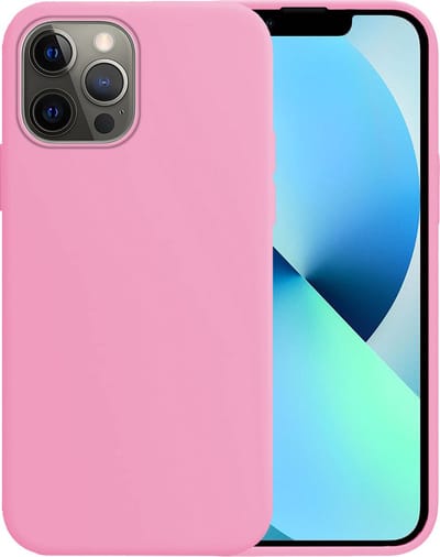 Hoesje - Geschikt voor Apple iPhone 14 Pro - Sterk & Shockproof - Siliconen Case - Hoes Cover - Telefoonhoes - Lichtroze