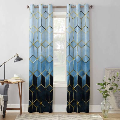 Geometrische Abstracte Kunst Raamgordijnen voor Woonkamer Luxe Slaapkamer Gordijn Keuken Jaloezieën Draperieën Gordijnen 135W x 60H(cm) x1