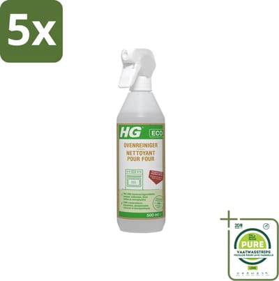 5 x HG Eco Ovenreiniger 500 ml - Grootverpakking - Ovenreiniger - Schoonmaakmiddel - Vetverwijderaar - Ecologisch - Biologisch Afbreekbaar