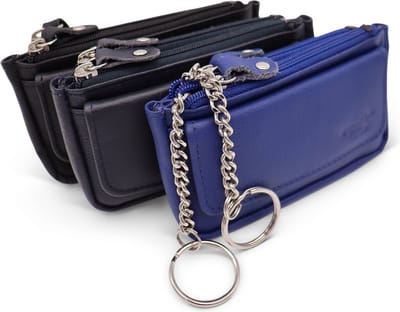 Safekeepers Sleuteletui - Sleuteletui met rits - Sleuteltasje - sleuteletui heren - sleuteletui dames - 3 stuks : zwart, blauw en donkerbruin