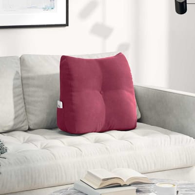 vidaXL - Rugkussen - Wijnrood - 45 - x - 24 - x - 50 - cm - Fluweel
