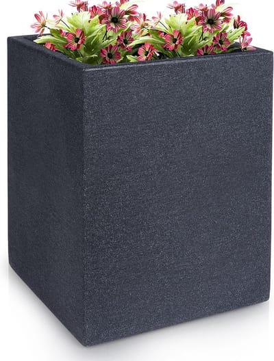Bloempot voor De Tuin Plastic Grijs Vierkant 29x40 cm - Plantenpot - Plantenpot