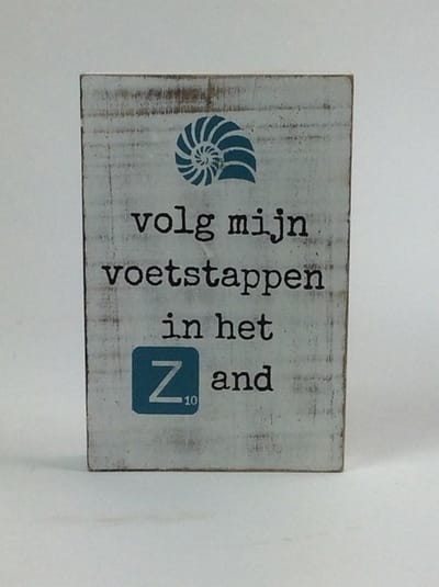 Tekstblok 10x15 2 cm dik Zand blue