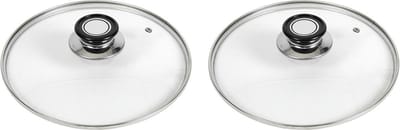 2x stuks universele glazen pannendeksels voor pannen van 20 cm - Kookpannen accessoires