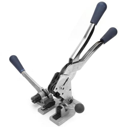 Stalen Bandspanner Krimptang - Verpakkingstang Omsnoeringsapparaat - Pakketten Beveiligen - 3-in-1 Gereedschap - 12-16 mm bandbreedte - Zilver