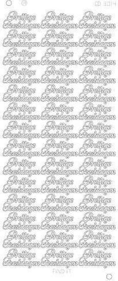 Card Deco Prettige feestdagen stickers - Klein Goud Platinum - 1 stuks