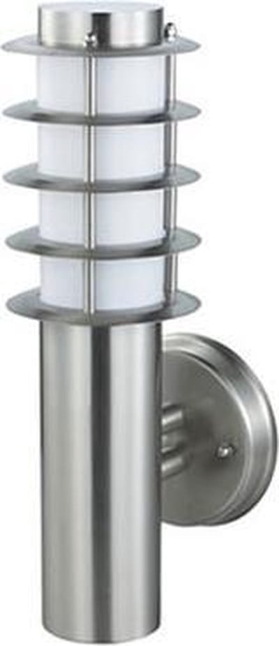 LED Tuinverlichting - Buitenlamp - Nalid 2 - Wand - RVS - E27 - Rond