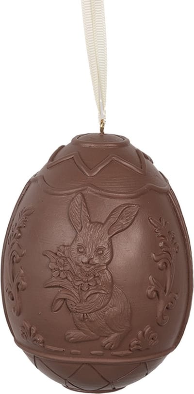 Clayre & Eef Paashanger Ei 11 cm Bruin Kunststof