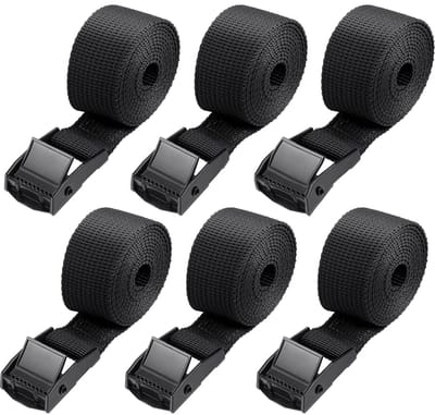 BRENZOOS- Sjorbanden 1000 mm - 6 Stuks - Stevige Polyestervezel - Roestvrije Bevestigingsbanden - Antislip - Voor Fietsen/Bagage - Bevestigingsriemen