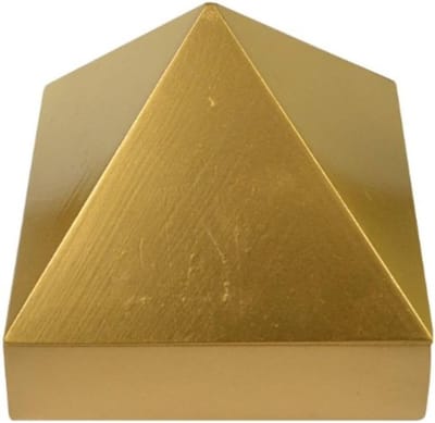 Houten Piramide Doos - Wensdoos Opslag - Energie Verzamelen - Gouden Symbool - 4 inch - Multicolor