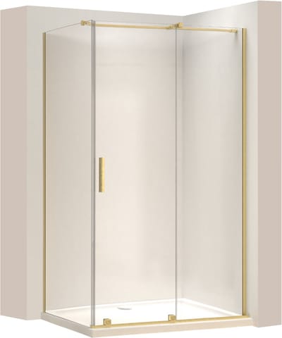 Rea Montana 120X90 Zlota Szczotkowana - 200 cm - Douchecabine - Rechthoek - Geborsteld Goud