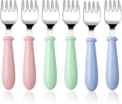 Baby bestekset van 6 stuks voor zelfvoeden, BPA-vrij en vaatwasmachinebestendig, leren eten met lepel