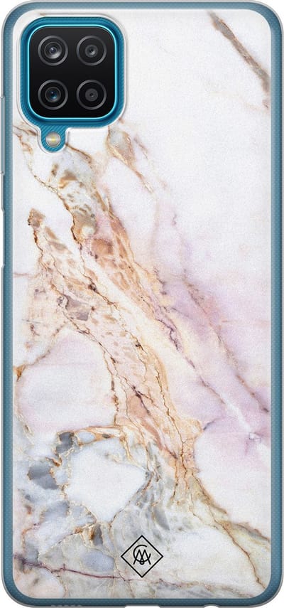 Casimoda® hoesje - Geschikt voor Samsung A12 - Parelmoer Marmer - Backcover - Siliconen/TPU - Multi