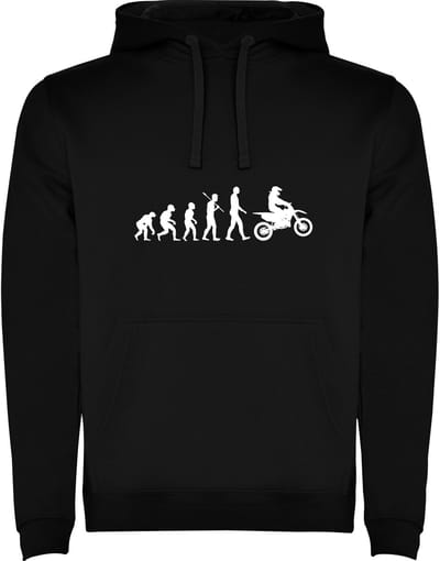 Hoodie Zwart Evolutie Motorrijden - Motorbike - Sport - Humor Maat M