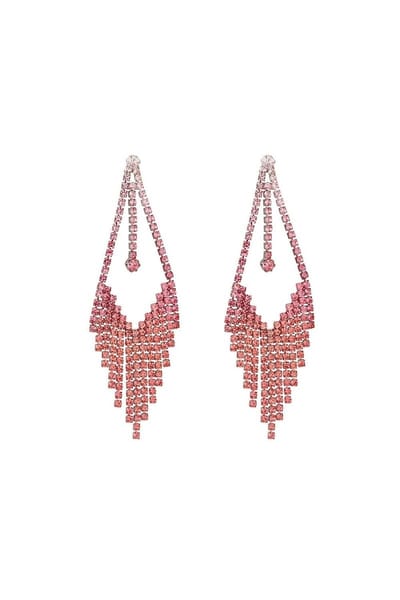 Strass oorbellen Roze
