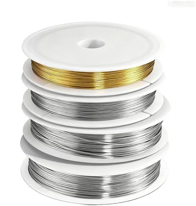 Kralendraad Set - Metaaldraad Sieraden - Sieraden Maken - Roestvrij Staal - 100 Meter - Zilver Goud