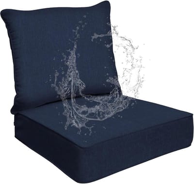 Zitkussens set - Buiten kussens - Buiten ontspannen - Waterdicht & dik - 58x63 cm - Blauw