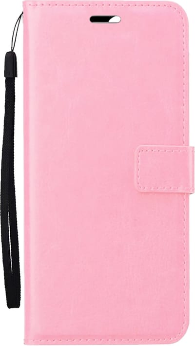 Hoesje Met Pasjeshouder - Geschikt voor Samsung Galaxy A16 - Luxe Bookcase Portemonee - Flip Case - Kunstleer Book Case - Flipcase - Book Cover - Walletcase - Portemonneehoes - Lichtroze