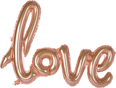 Folieballon Tekst 119cm 'Love' Rosé Goud
