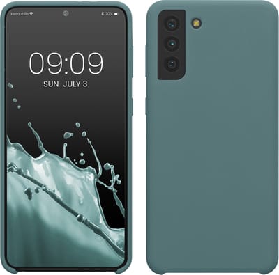 kwmobile telefoonhoesje geschikt voor Samsung Galaxy S21 Plus - Hoesje met siliconen coating - Smartphone case in Arctische nacht
